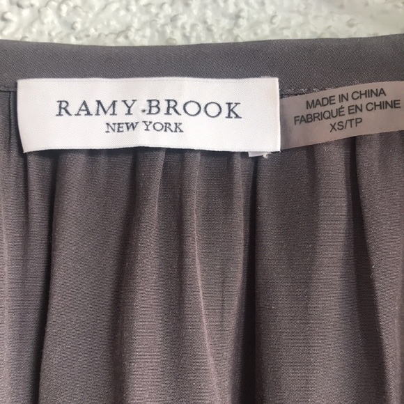 RAMY BROOK | Charcoal Grey Patricia Plisse Peasant Boho Long Sleeve Blouse - Picture 3 of 10